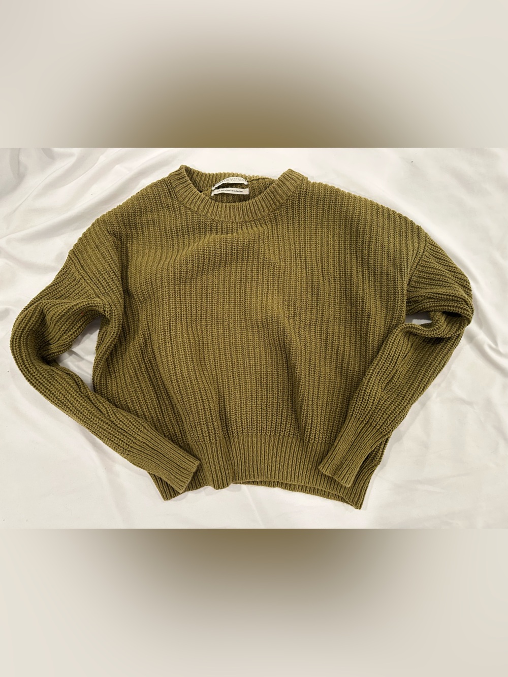 Urban Outfitters Olive Ribbed Crewneck Sweater